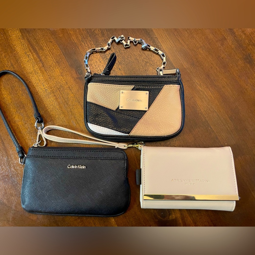 3 clutch wristlet purse lot Calvin Klein and Vittadini
